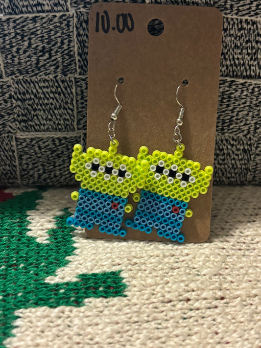 Green Alien Earrings