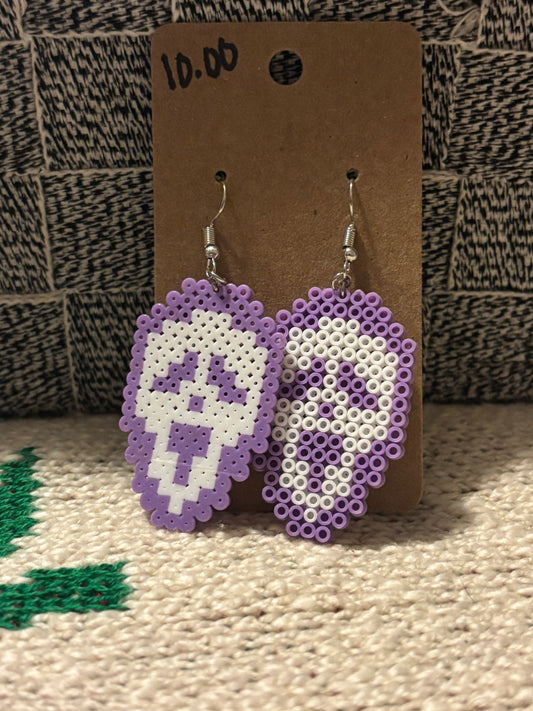 Purple ghostface earrings