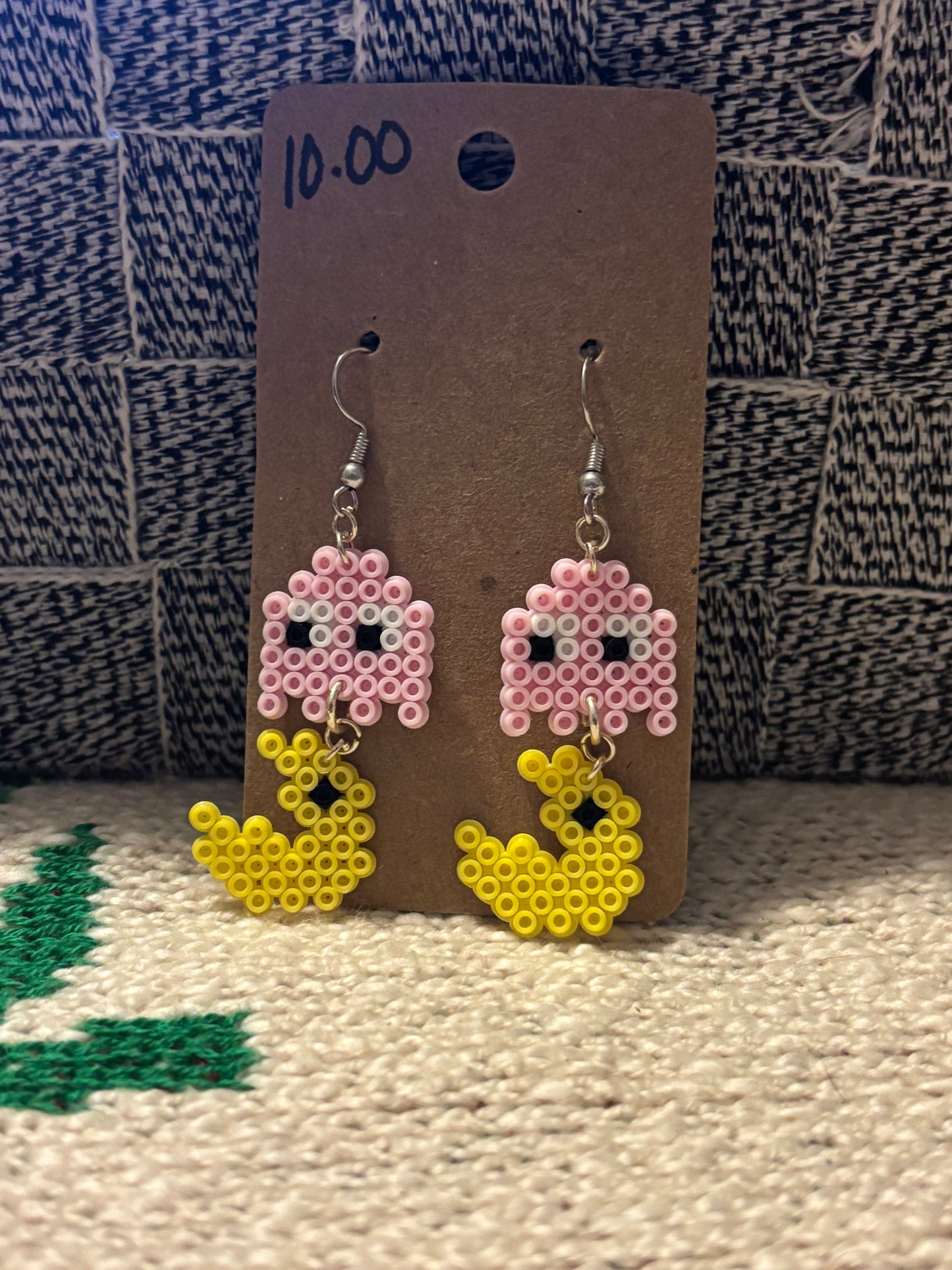 Pink pac earrings