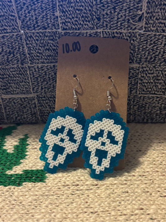 Blue ghostface earrings